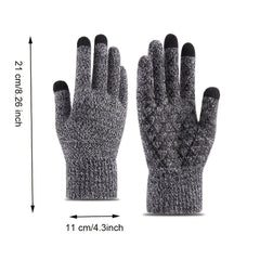 Men's Warm Knitted Gloves Velvet Non-slip Touch Screen Gloves