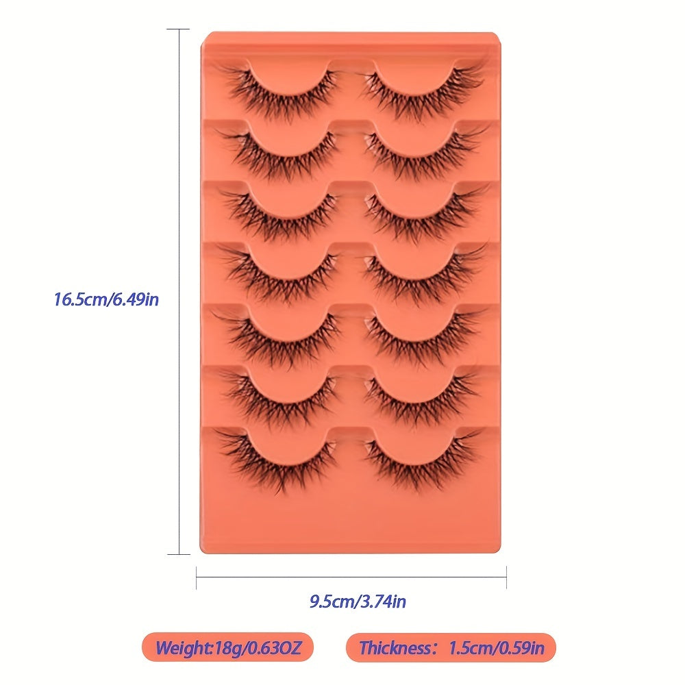 Natural Look Fox Eyelashes 3D Faux Mink Eyelashes 7 Pairs