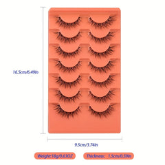 Natural Look Fox Eyelashes 3D Faux Mink Eyelashes 7 Pairs