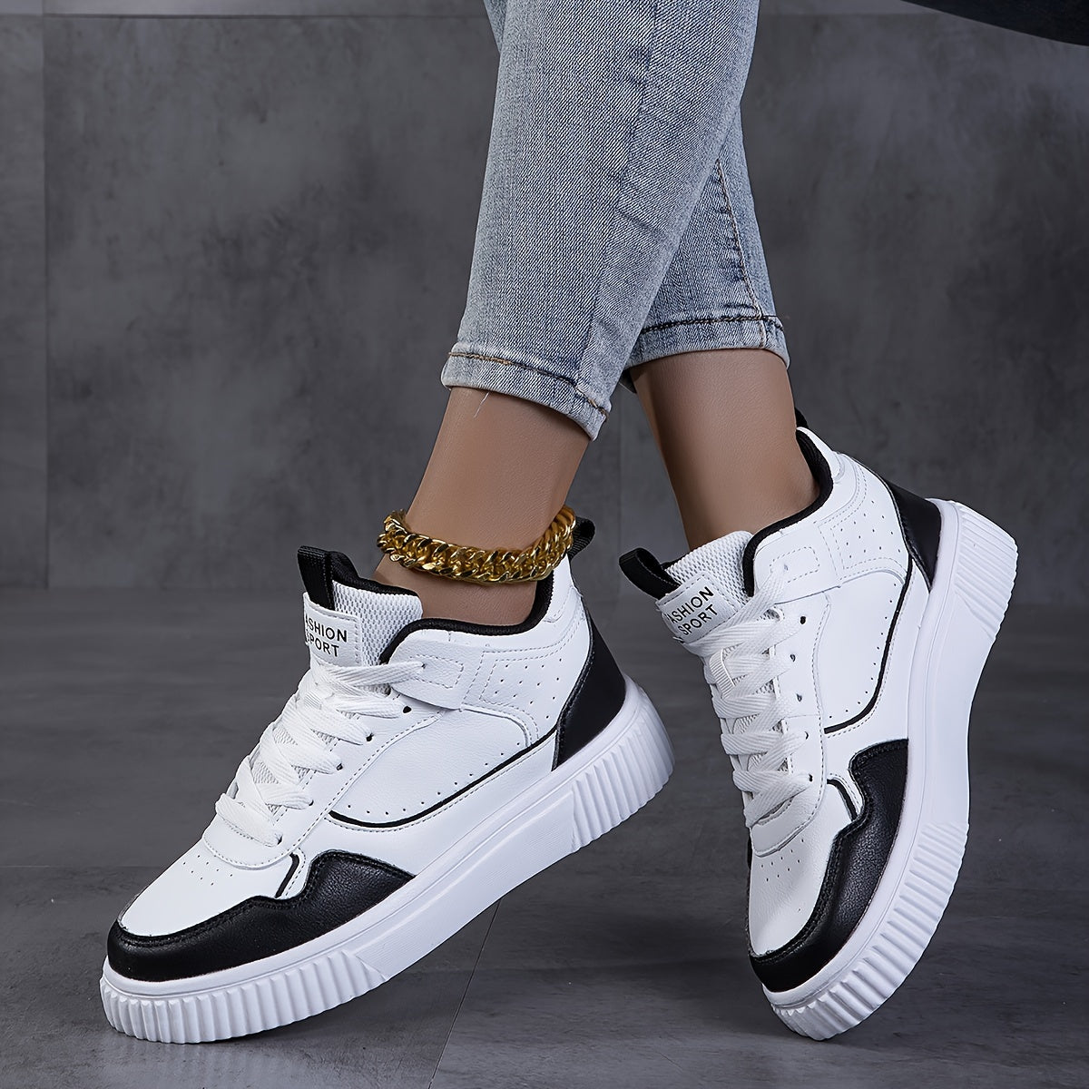 Women's Stylist Board Shoes Round Toe Platform Sports Sneakers