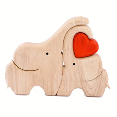 Wooden Elephant Puzzle Ornament for Family