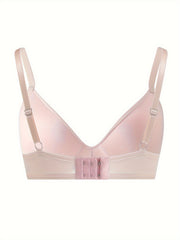 2pcs Solid T Shirt Bras Comfy Push Up Bra Women's Lingerie