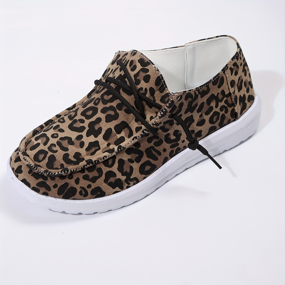 Leopard Print Boat Shoes Lightweight Low Flats Women's Footwear