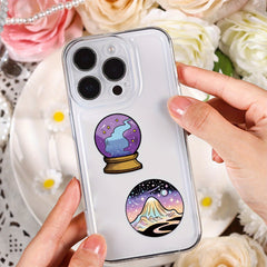 50pcs Transparent Moon Witch Stickers Dark Academia Vinyl Stickers