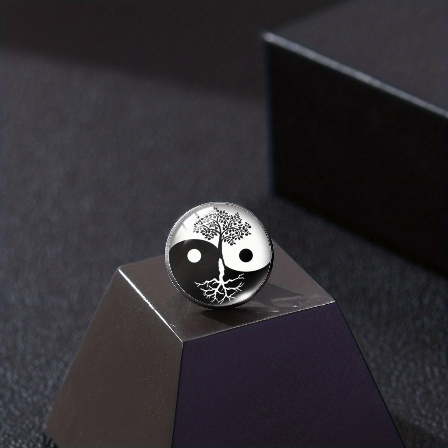 Yin Yang Tree Of Life Collar Pin Retro Tree Yin Yang Eight Flowers