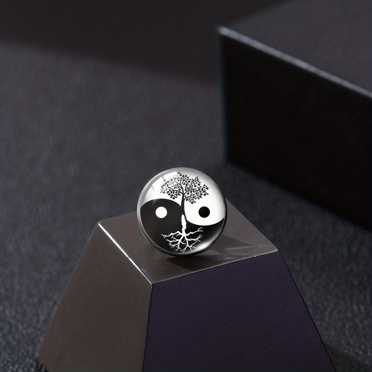 Yin Yang Tree Of Life Collar Pin Retro Tree Yin Yang Eight Flowers