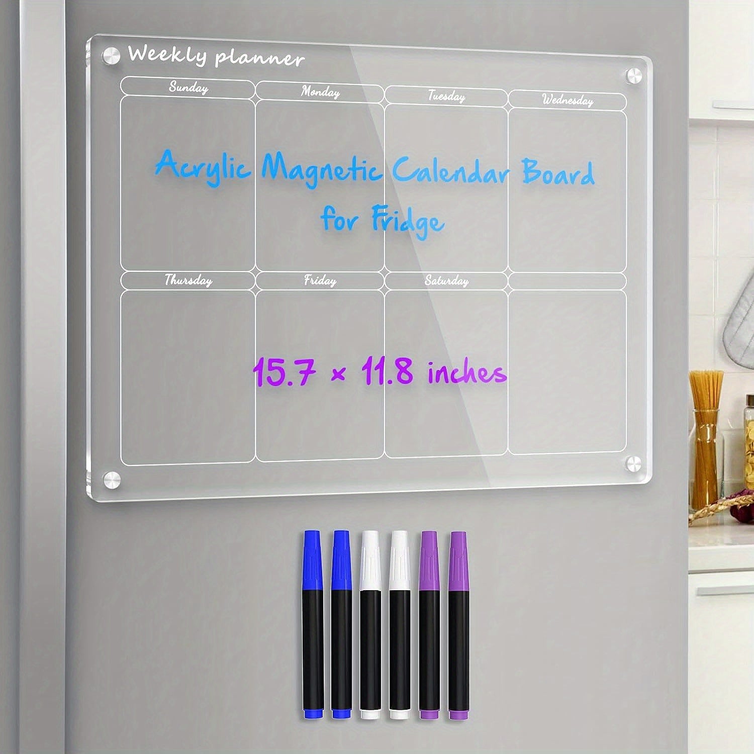 Acrylic Magnetic Dry Erase Board Calendar For Fridge