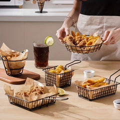 Long Handle Metal French Fries Basket