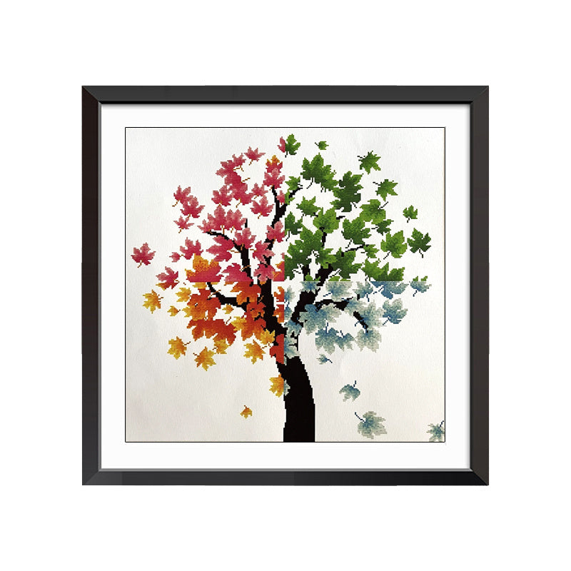 Four Seasons Colorful Tree Cross Stitch Kit 14CT