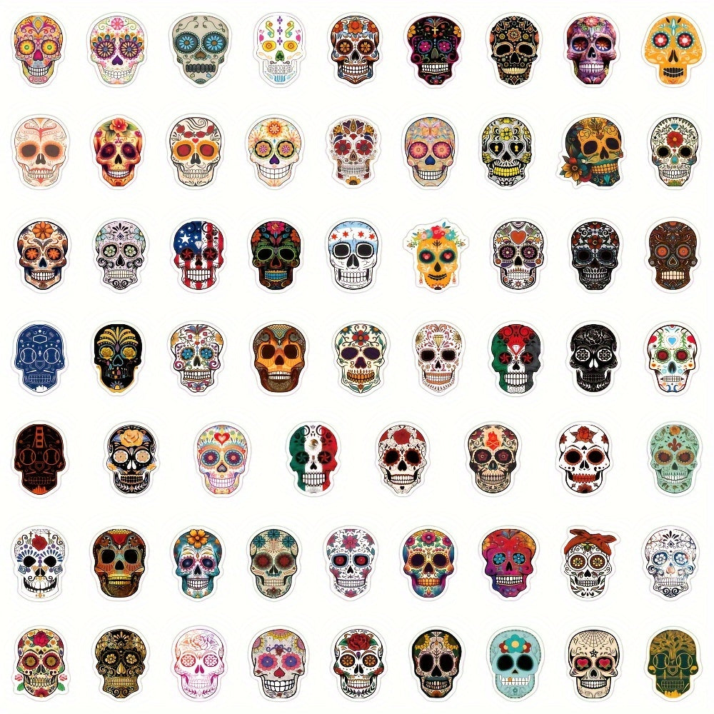 60pcs Flower Skull Stickers Pack