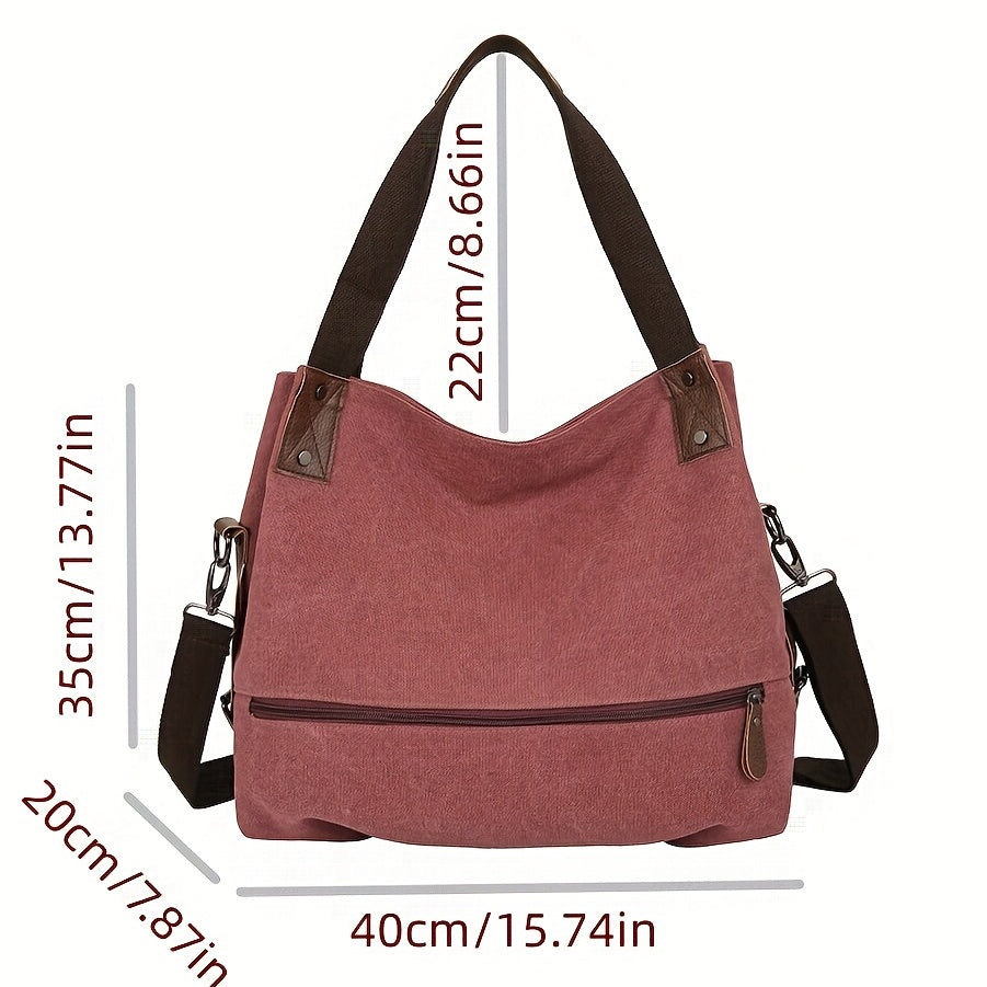 Large Capacity Shoulder Bag Casual Storage Bag For Work Women Solid Bag