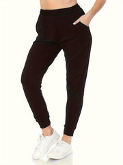  Women's Elastic Stretch Joggers with Pockets