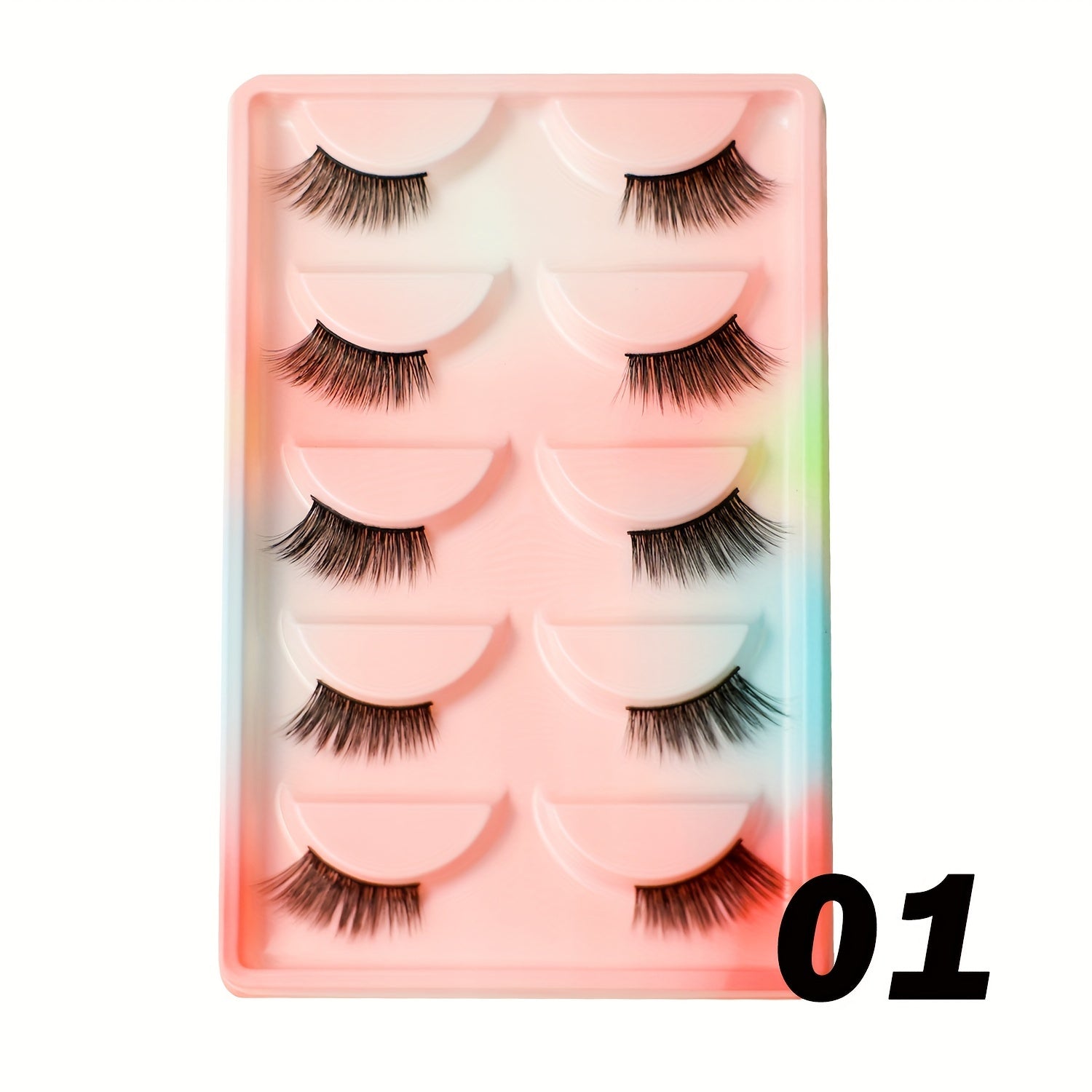 5 Pairs Half Lashes Natural Thick False Eyelashes Mink Fluffy Lash Extension