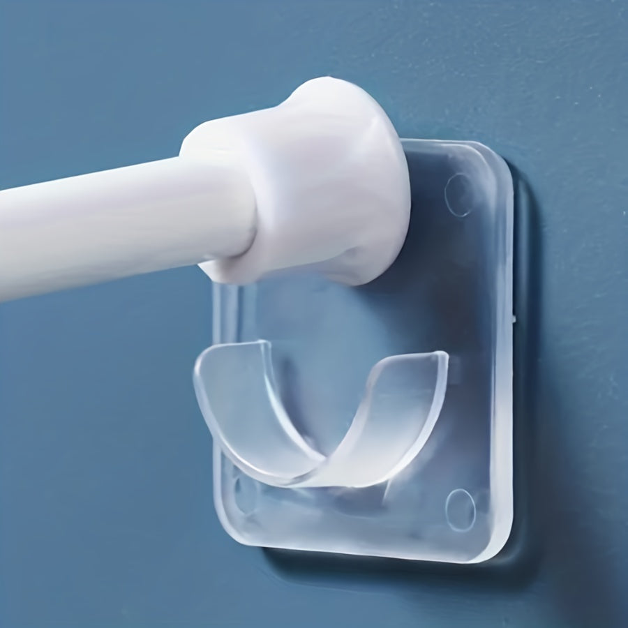 2pcs Telescopic Curtain Rod Fixing Bracket Adhesive Type