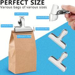 8pcs Stainless Steel Chip Clips Fresh keeping Clip Sealing Clip