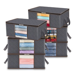 Vintage Foldable Drawer Storage Box with Handles & Window