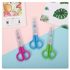 Stainless Steel Small Scissors with Safety Cover for Students and Babies