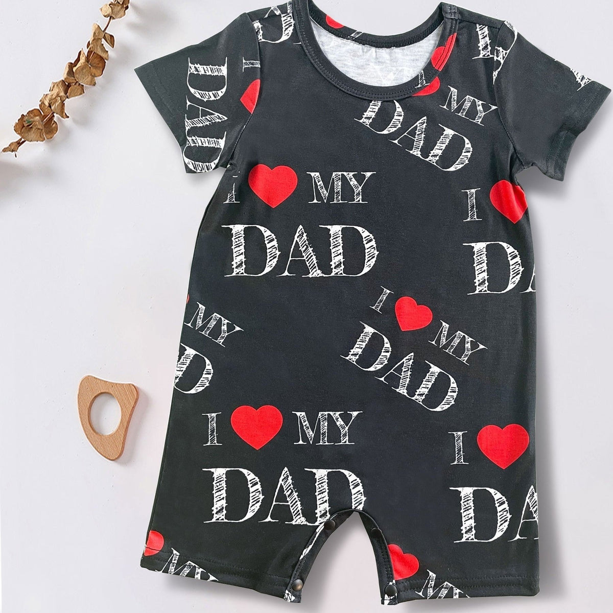 Baby Boys Casual I Love My Dad Romper Jumpsuit