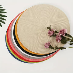 6pcs Round Heat Resistant Placemats for Dining Coffee Table Mats