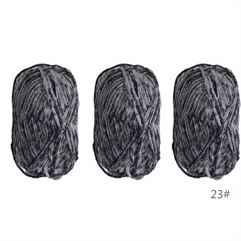 3pcs Soft Chenille Yarn for Knitting Crochet DIY Craft