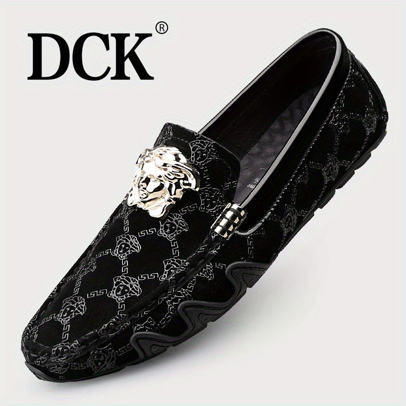 Men's Metallic Decor Moccasin Loafers