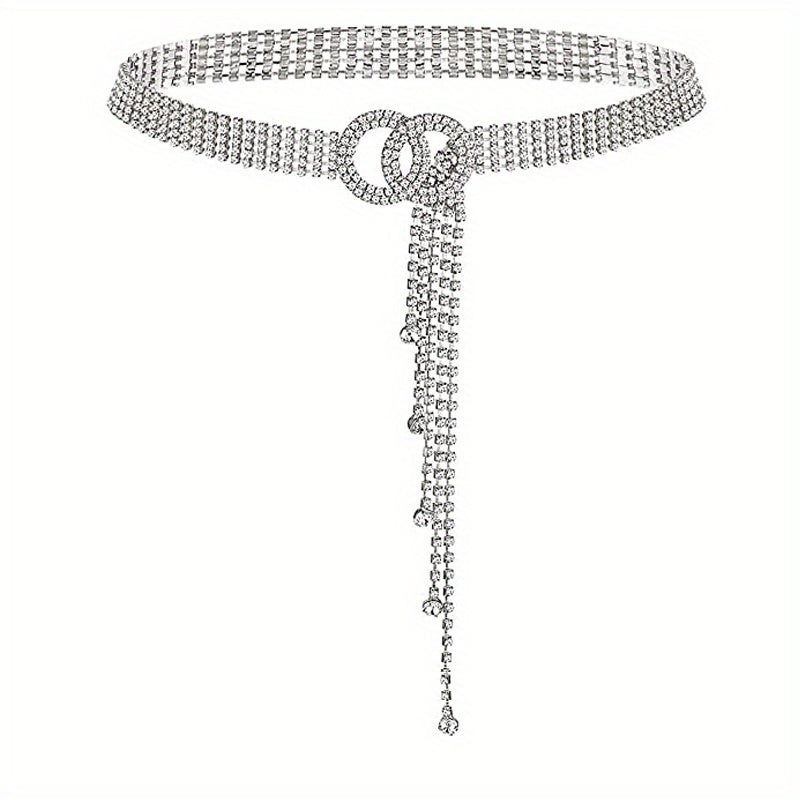 Rhinestone Waistband Y2K Chain Belt for Women