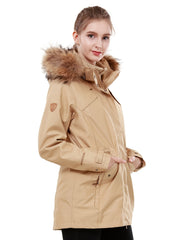Women's 3 in 1 Ski Hooded Jacket Ladies Windproof Winter Outwear