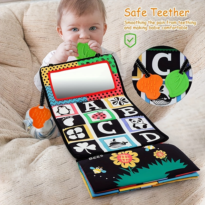 Baby Floor Mirror Toy Teether Sensory Development Crawl Toy