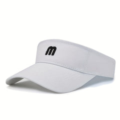 3D M Embroidery Visor Hat Solid Casual Sunshade UV Protection Sun Hat