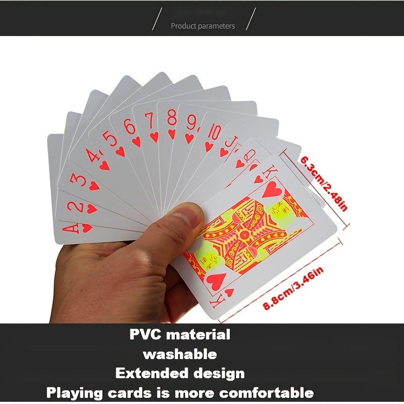 2PCS Fluorescent Waterproof Playing Cards for Poker Gift