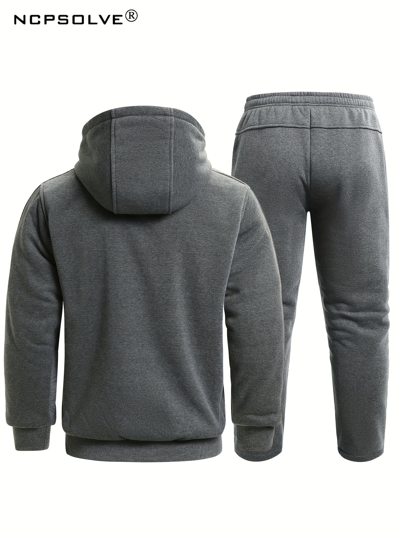 Men's Zip Up Warm Jacket & Drawstring Pants Casual Suit