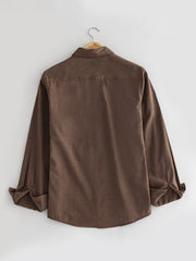 Men's Solid Button Down Long Sleeve Shirts with Pockets