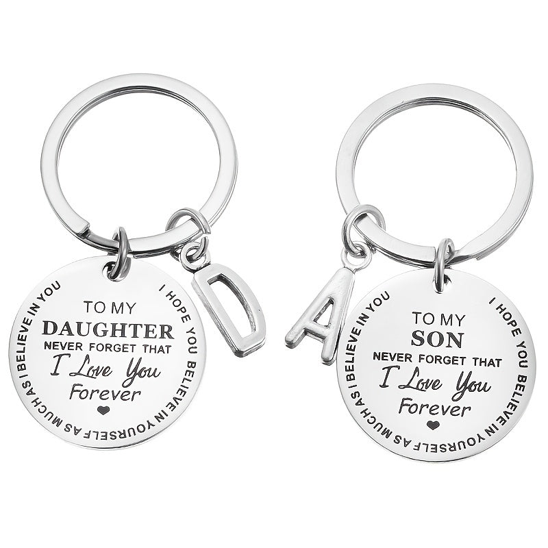 Stainless Steel Jewelry Keychain TO MY SON Inspirational Letters