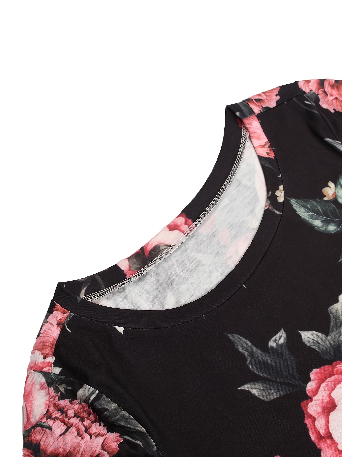 Floral Print Long Sleeve Maxi Dress Plus Size