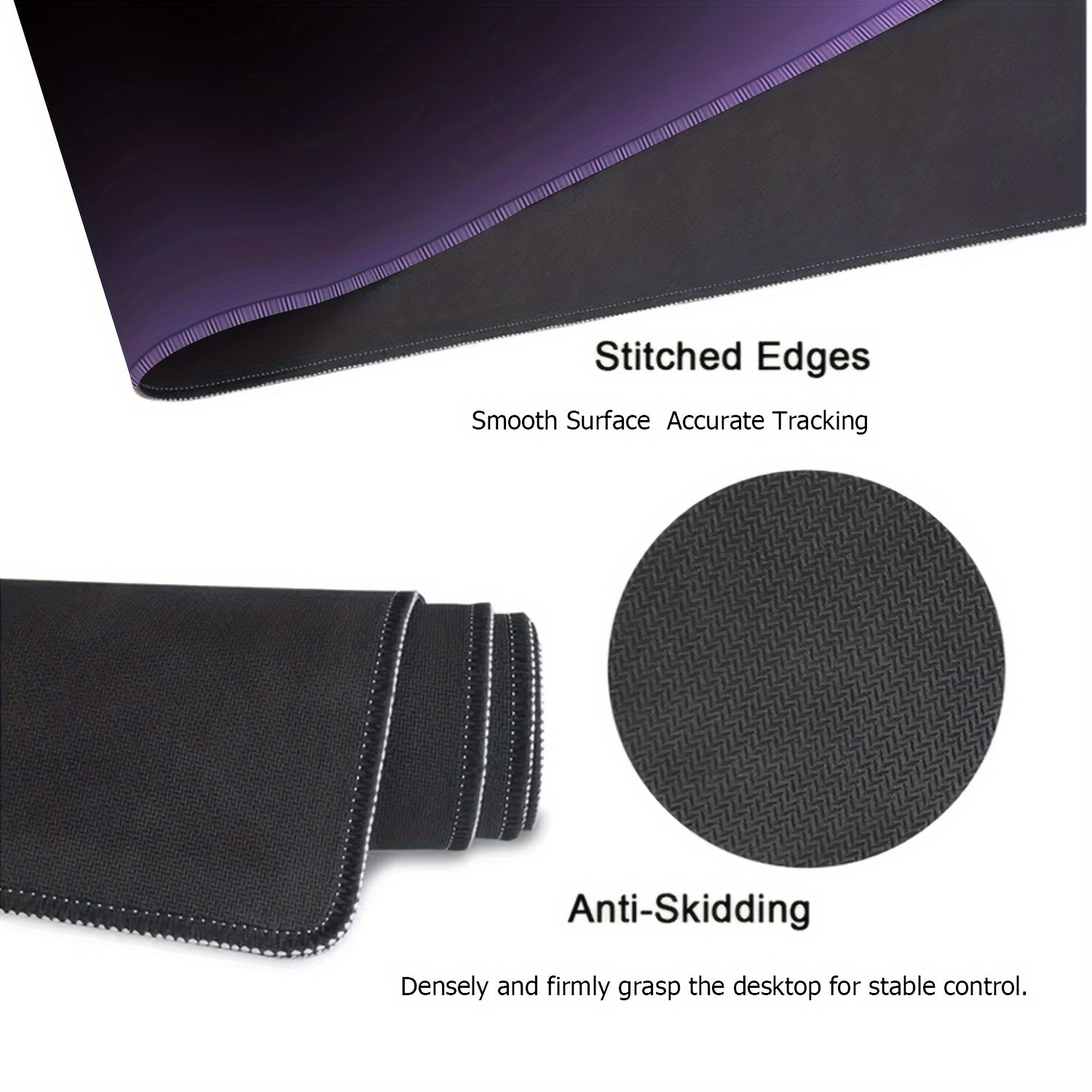 Purple Mouse Pad Computer HD Keyboard Pad Mouse Pad Desk Pad Natural Rubber