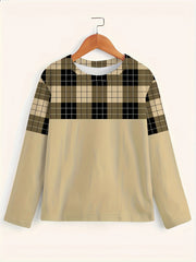 Men's Plaid Long Sleeve Tee for Autumn