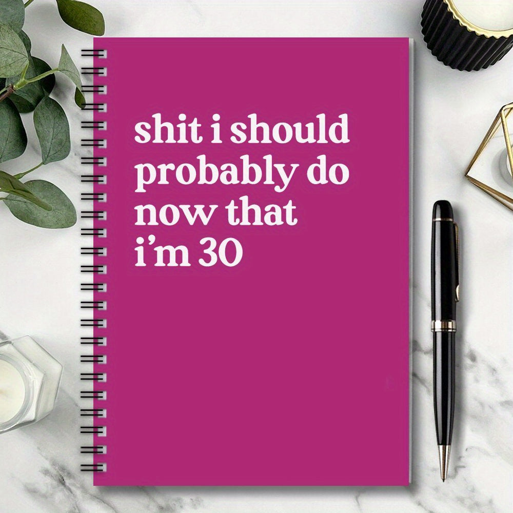 30th Birthday Notebook Scrapbook Turning Thirty Spiral Journal Mixed Paper