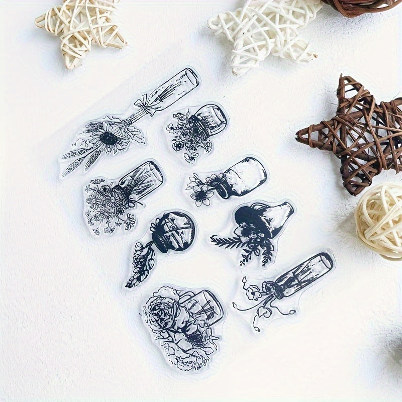8 Styles Flower Transparent Stamp Seal for Card Making Decoration DIY Scrapbook