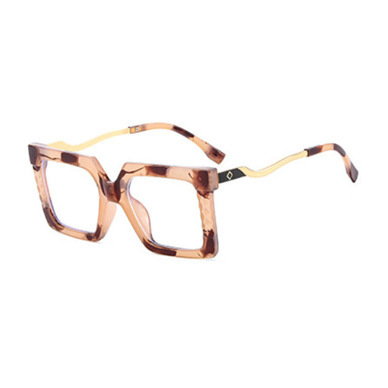 Large Frame Light Blocking Glasses Metal Eyeglasses Frame Square Spectacles
