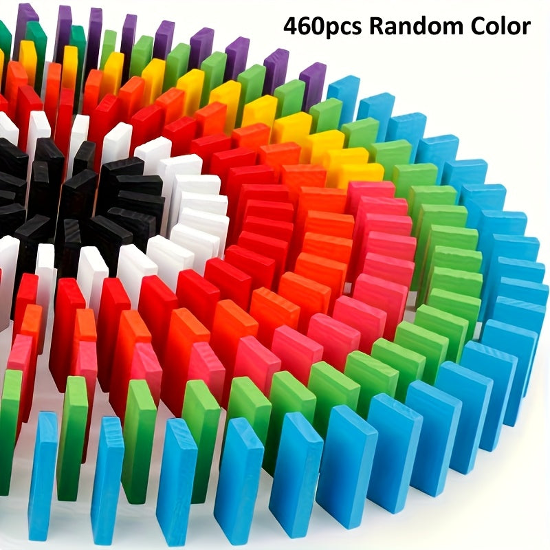 Wooden Dominoes Set 460pcs Educational Brain Teaser Game