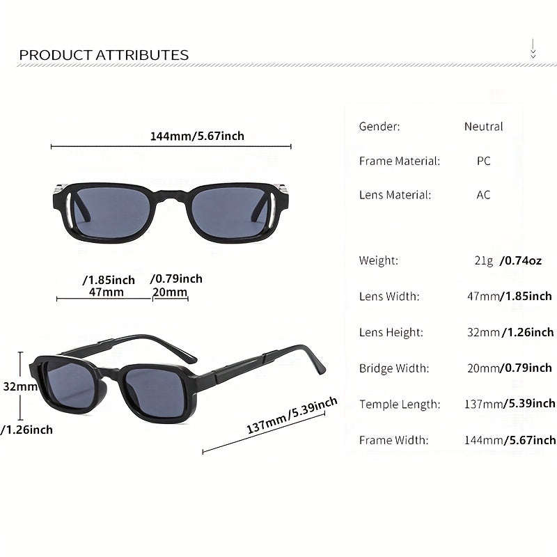 Men's Square Frame Sunglasses UV400 Anti Glare for Outdoor Activities
