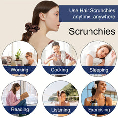 8pcs Large Satin Scrunchie Hair Tie Solid Silky Hair Rope Female Hair Accessorie