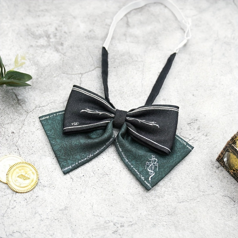 Retro Pattern Men's Bow Tie Green Matching Print Clothing Accessories