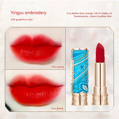 5 Colors Chinese Style Matte Velvet Lipstick Set Gift