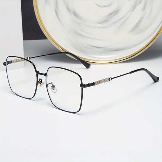 Glitter Rhinestone Square Lens Glasses For Women Men