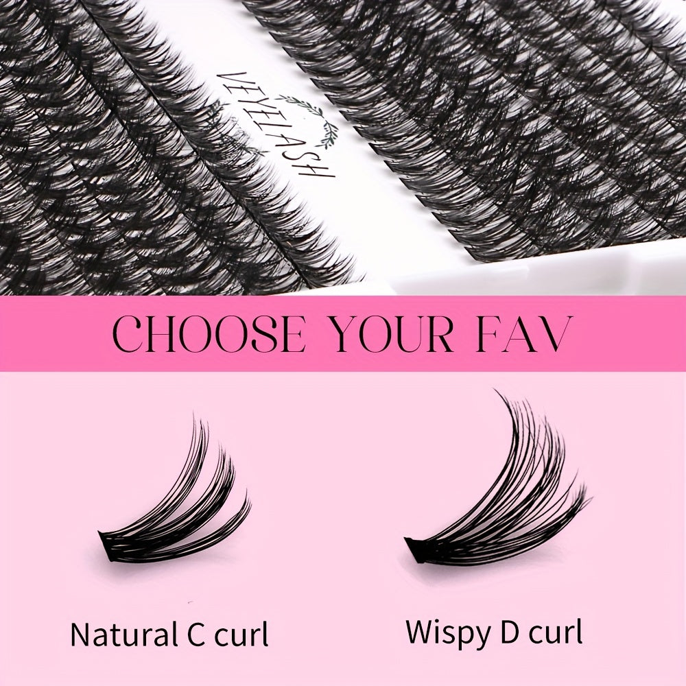 280pcs Wispy Cluster Lashes 8-16mm Mix Length Reusable False Eyelashes