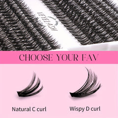 280pcs Wispy Cluster Lashes 8-16mm Mix Length Reusable False Eyelashes