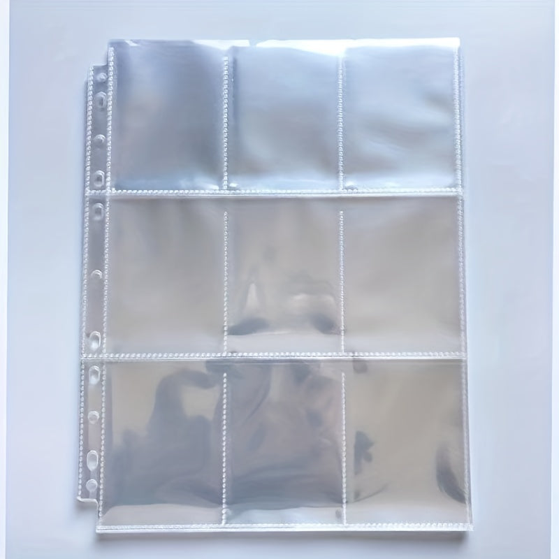 10pcs Card Album Refill Pages 9 Grid 3 inch Photo Collection Book