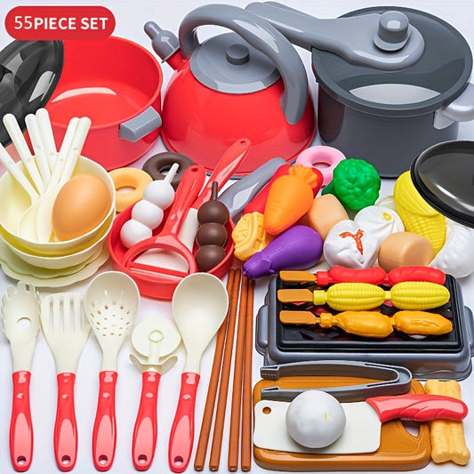 Mini Kitchen Utensils & Foods Set for Girls Playing House