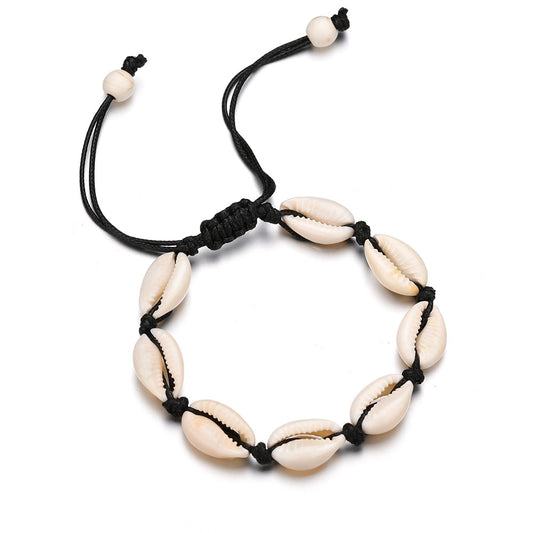 Shell Beads Bracelet Boho Style Adjustable Braided Summer Beach Jewelry